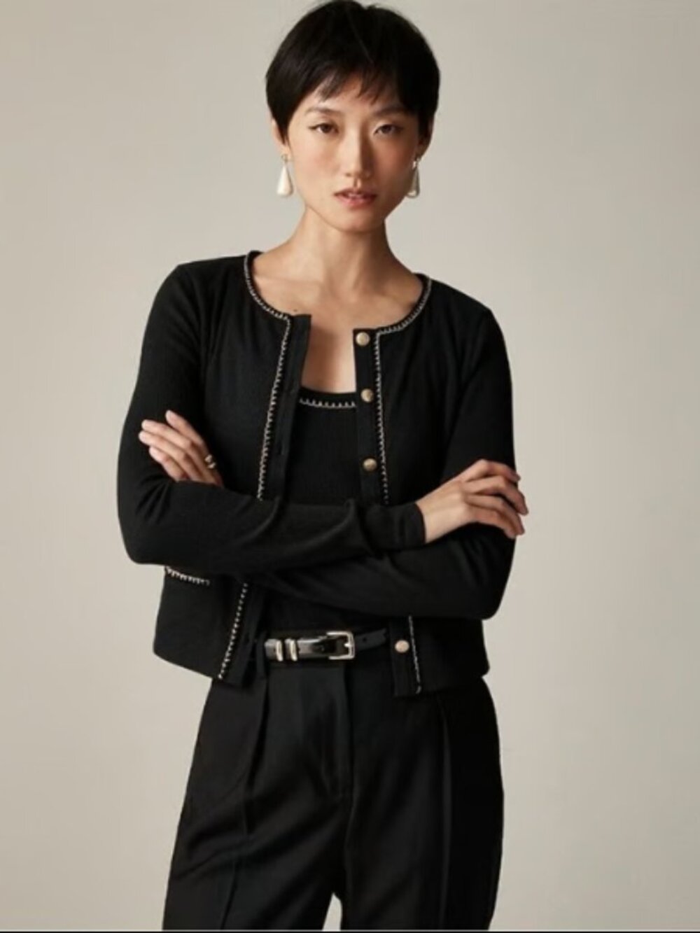 NWT Jcrew Vintage rib lady jacket with chain trim